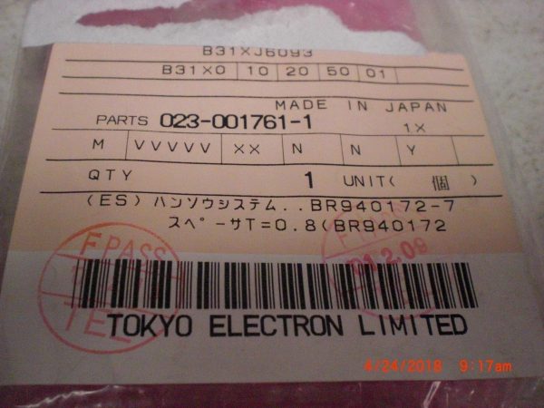 TOKYO ELECTRON TEL 0230017611 - Image 2