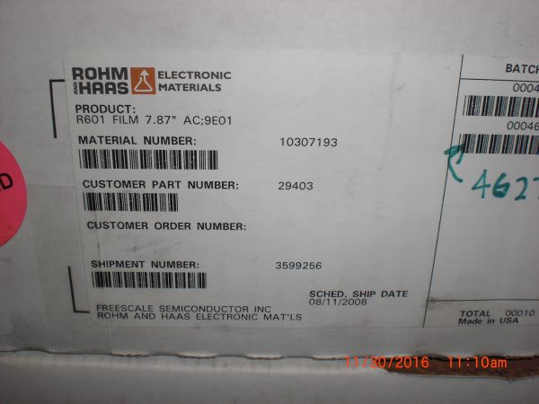 ROHM & HAAS ELECTRONIC MATERIALS 10307193Q5 - Image 2