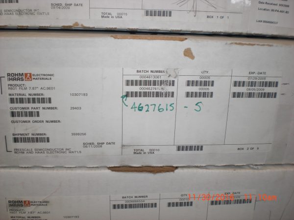 ROHM & HAAS ELECTRONIC MATERIALS 10307193Q5