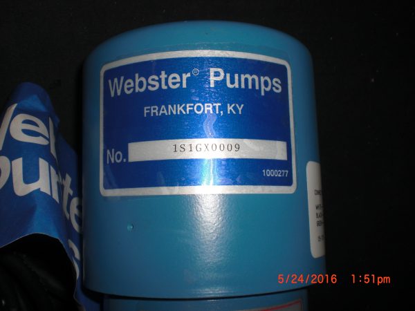 WEBSTER PUMPS 1S1GX0009