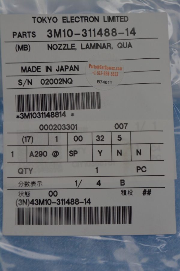 TOKYO ELECTRON TEL 3M1031148814 - Image 2